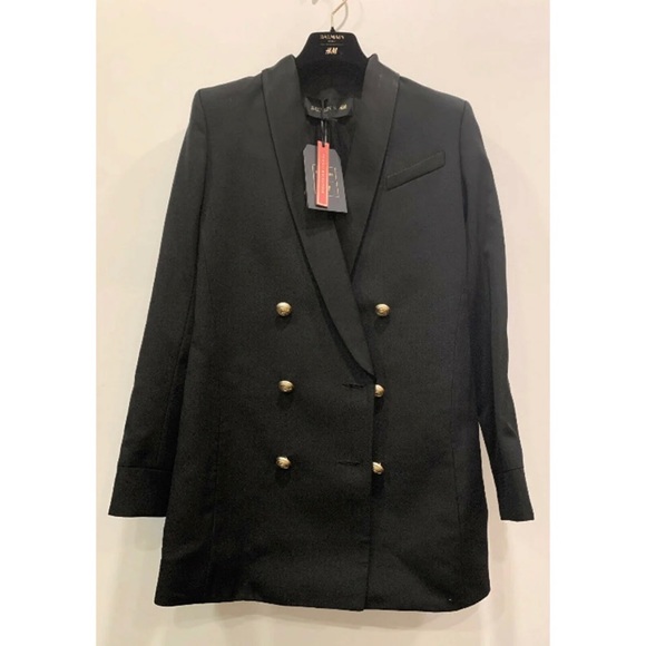 New Balmain H&M Button Down Long Blazer - Picture 2 of 5